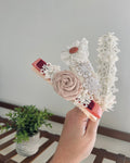 Pack x3 diademas artesanales con flores rococó encaje y perlas