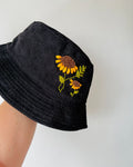 Gorro Bucket Bordado a Mano Girasol (gorro piluso)