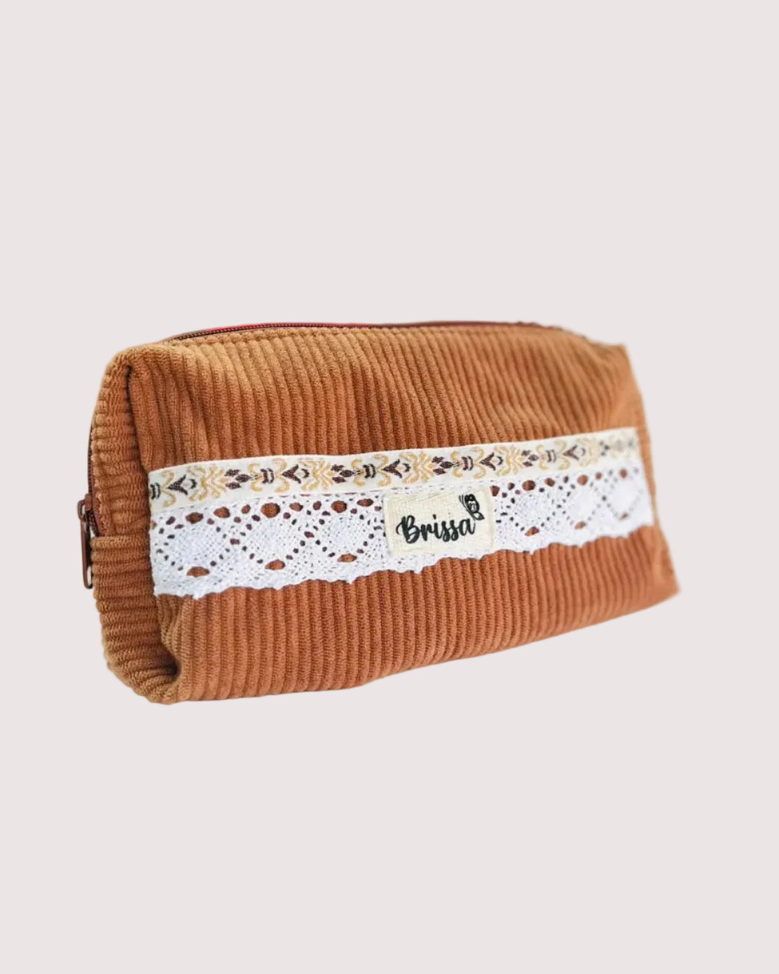 Cartuchera de Pana Gruesa con Puntilla